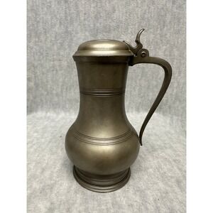 Vintage Pewter Royal‎ Holland Lidded Stein Tankard Pitcher Tableware